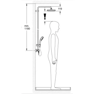 Душевая стойка с термостатом Grohe Rainshower SmartActive 310 26648LS0 белая луна/хром