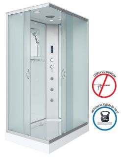 Душевая кабина Niagara NG-43285-14QF с гидромассажем 120x80см серебро/матовое