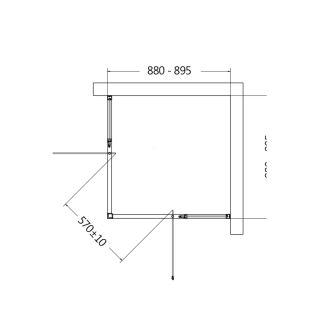 Душевой уголок AQUAme AQM7102-9 90x90 см профиль чёрный матовый стекло прозрачное