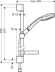 Душевой гарнитур Hansgrohe Croma 100 Multi/Unica’C Shower Set 27774000 штанга 68 см