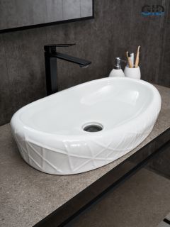 Раковина Gid 777s 51222 накладная белая 60x39x13.5