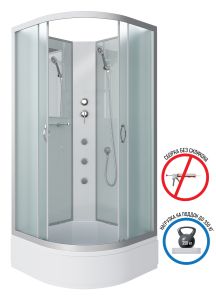 Душевая кабина Niagara NG-3301-14BKG с гидромассажем 90x90см серебро/матовое