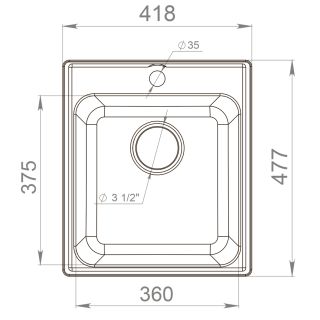 Мойка кухонная Reflexion Quadra 43-WH RF0243WH белый
