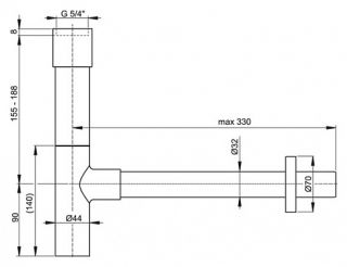 Сифон для раковины AlcaPlast Design цельнометаллический массивный A402 Сифон для раковины AlcaPlast Design цельнометаллический массивный A402