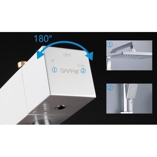 Душевая стойка Gappo G2408-8 белый/хром Душевая стойка Gappo G2408-8 белый/хром