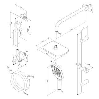Встраиваемая душевая система Damixa Gala 953530000 хром Встраиваемая душевая система Damixa Gala 953530000 хром