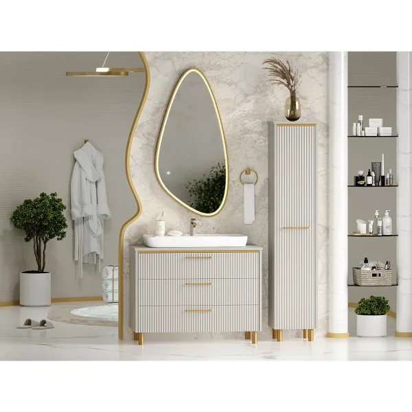 Напольная тумба под раковину Brevita Elche УТ000023946 101.2 см серый