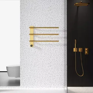 Полотенцесушитель электрический AQUAme AQM3113BG 52x38 см c терморегулятором золото брашированное