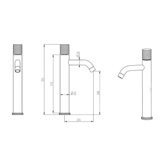Смеситель для раковины Boheme Stick Linea 122-CB.3 брашированная медь Смеситель для раковины Boheme Stick Linea 122-CB.3 брашированная медь