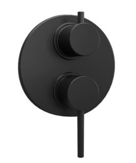 Встраиваемый смеситель для ванны Paini Cox 78PZ6911 с дивертором на два выхода чёрный матовый