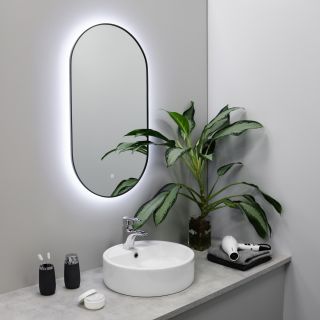 Зеркало FIXSEN с подсветкой LED овальное 40х80 см графит (FX-3080F) Зеркало FIXSEN с подсветкой LED овальное 40х80 см графит (FX-3080F)