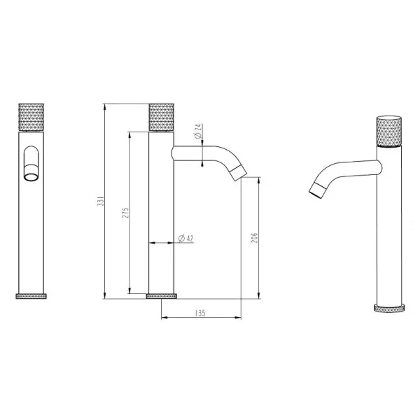 Смеситель для раковины Boheme Stick 122-W-MR-WHITE белый/белый мрамор