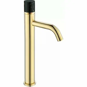 Смеситель для раковины Boheme Stick 122-G-MR-BLACK золото/чёрный мрамор