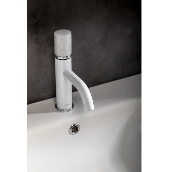 Смеситель для раковины Boheme Stick 121-W-MR-WHITE белый/белый мрамор