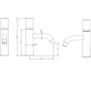 Смеситель для раковины Boheme Stick 121-W-MR-BLACK белый/чёрный мрамор Смеситель для раковины Boheme Stick 121-W-MR-BLACK белый/чёрный мрамор