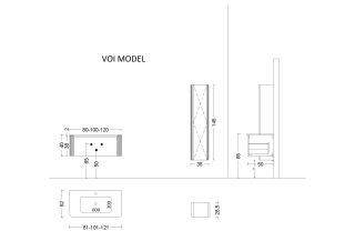 Раковина Armadi Art моноблок VOI 120см LUNA 1отв. Серый