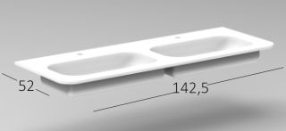 Раковина моноблок Armadi Art Voi 786-140-SF-L без отв. двойная 140 см серый