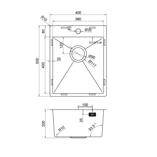 Мойка кухонная Reflexion Iseo 40-GD RX2240GD брашированное золото