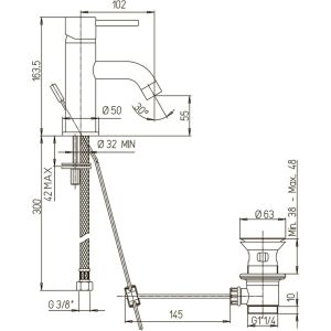 Смеситель для раковины Paini Cox 78PJ211 матовое золото