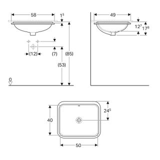 Раковина Geberit VariForm 500.764.01.2 58 см белый