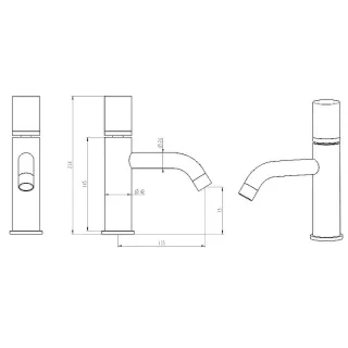 Смеситель для раковины Boheme Stick Daimond 121-BRB брашированная бронза Смеситель для раковины Boheme Stick Daimond 121-BRB брашированная бронза