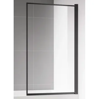 Шторка на ванну AQUAme AQM2859-9-R правая 90 см профиль чёрный матовый стекло прозрачное