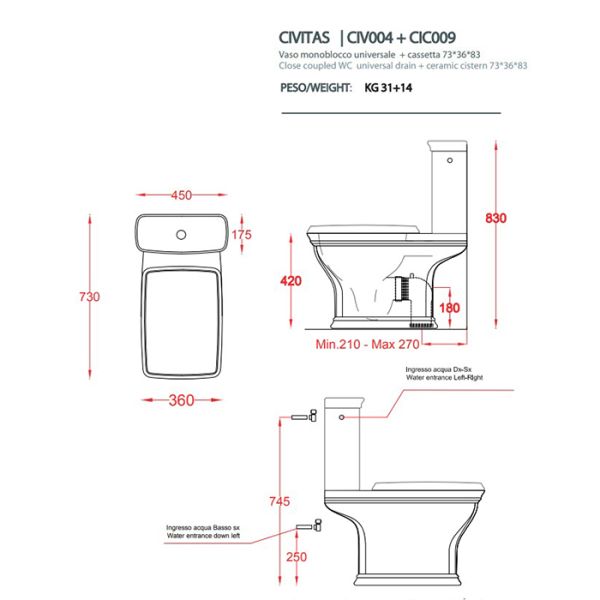Унитаз Artceram Civitas CIV004 03 00 черный