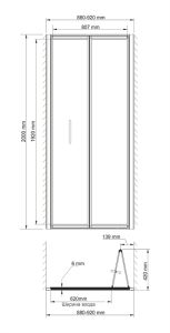 Душевая дверь Wasserkraft Weser 78F04 90x200