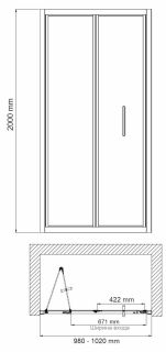 Душевая дверь Wasserkraft Weser 100см серебристый 78F12 Душевая дверь Wasserkraft Weser 100см серебристый 78F12