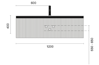 Тумба Armadi Art QUATRO 1 120CM  тумба рифл LUNA профиль ANTHRACITE + внутр. подсв. серый матовый