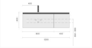 Тумба Armadi Art QUATRO 2 120см (80+40) тумба ANTHRACITE профиль ANTHRACITE с подсветкой антрацит