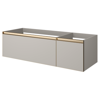 Тумба Armadi Art QUATRO 2 140см (100+40) тумба CASHMERE профиль MATT GOLD c подсветкой внутри кашемир