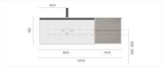 Тумба Armadi Art QUATRO 6 120см (80+40) тумба ANTHRACITE профиль ANTHRACITE c подсветкой антрацит
