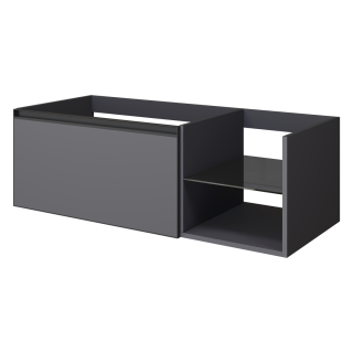 Тумба Armadi Art QUATRO 6 120см (80+40) тумба ANTHRACITE профиль ANTHRACITE c подсветкой антрацит