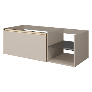 Тумба Armadi Art QUATRO 6 120см (80+40) тумба DAPHNE профиль MATT GOLD c подсветкой бежевый матовый