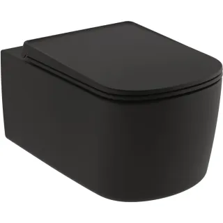 Подвесной унитаз Kludi Resa S 27WCSET39 безободковый чёрный матовый
