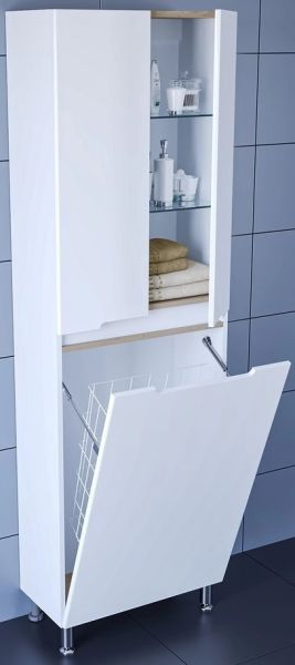 Пенал СанТа Лондон 524006 с бельевой корзиной 60см белый