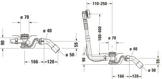 Слив-перелив для ванны Duravit 792200000001000 Хром