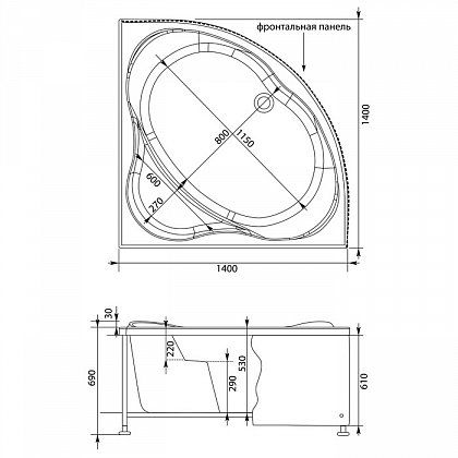 Каркас сварной для акриловой ванны Aquanet Palau 140x140 Каркас сварной для акриловой ванны Aquanet Palau 140x140