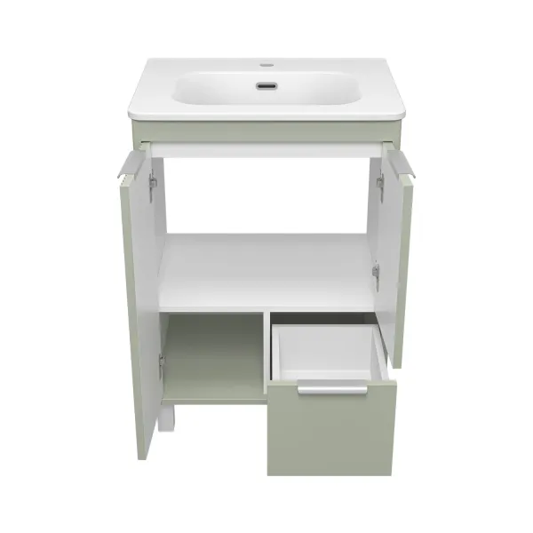 Напольная тумба под раковину Brevita Risacca Pistachio 60 УТ000026418 фисташковый