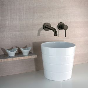 Встраиваемый смеситель для раковины Paini Cox 78PZ208 чёрный матовый