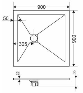 Экран для поддона Grossman Strong GR-S190901Q 90x90см белый
