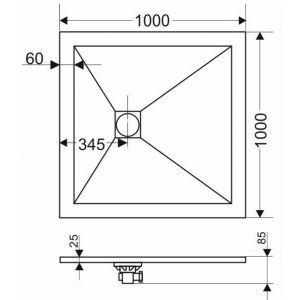 Экран для поддона Grossman Strong GR-S21001001Q 100x100см графит