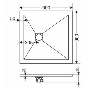 Экран для поддона Grossman Strong GR-S290901Q 90x90см графит