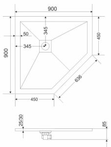Экран для поддона Grossman Strong GR-S190901D 90x90см белый
