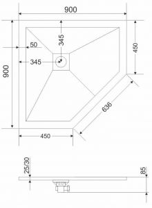 Экран для поддона Grossman Strong GR-S290901D 90x90см графит