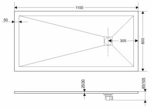 Экран для поддона Grossman Strong GR-S2801101Q 110x80см графит