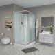 Душевая кабина Niagara NG-43085-14QBK 100x80см серебро/матовое