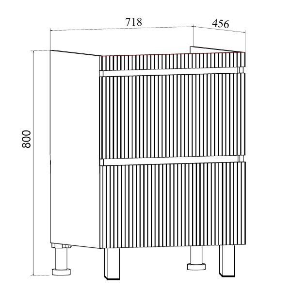 Тумба Runo Модена 75 напольная 2 ящика белая под умывальник Оскар 75 (00-00001453)