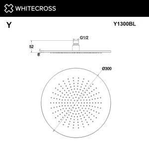Верхний душ WHITECROSS Y1300BL 30 см чёрный матовый
